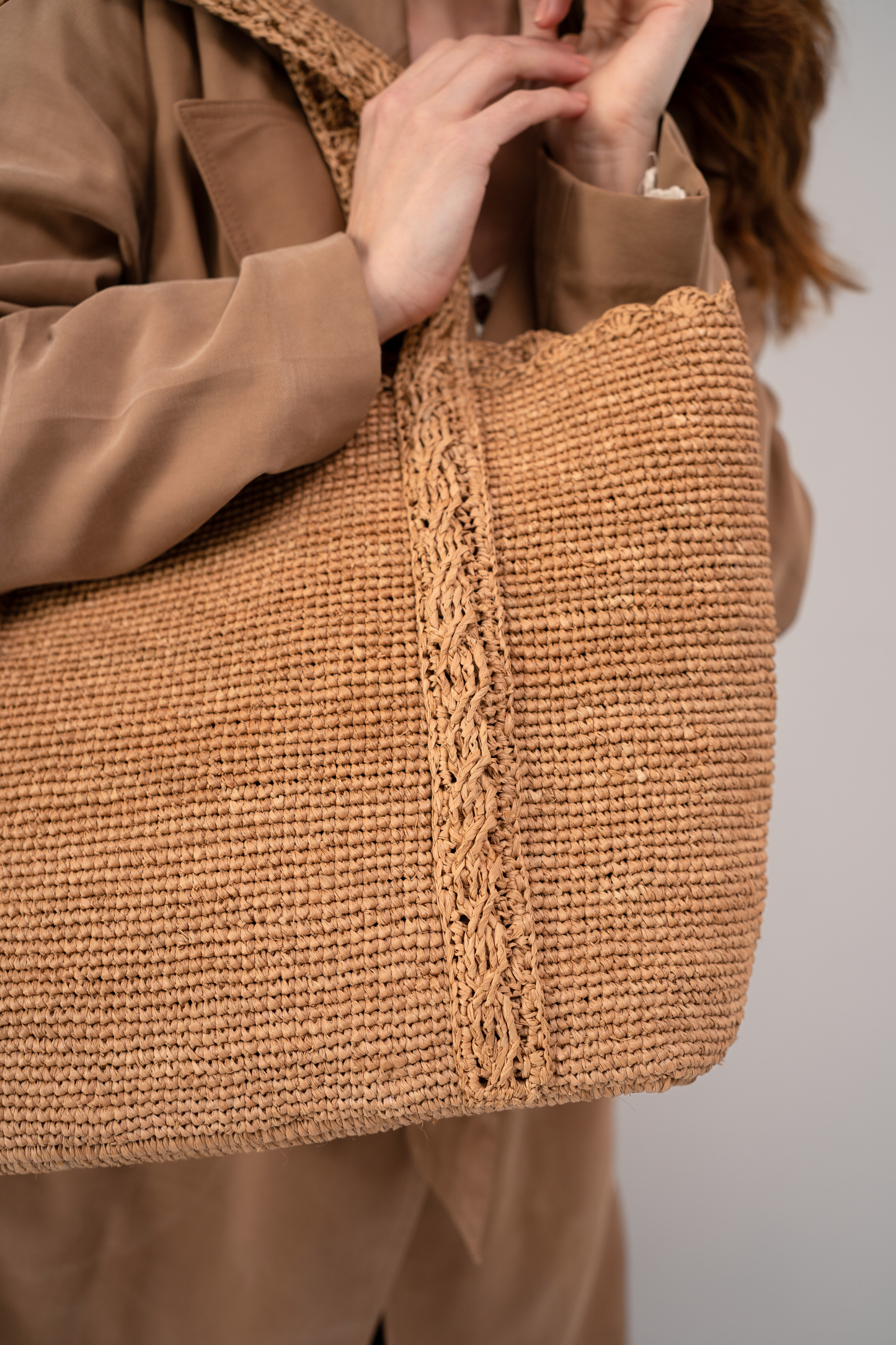 Panier en raphia, Mia thé foncé
