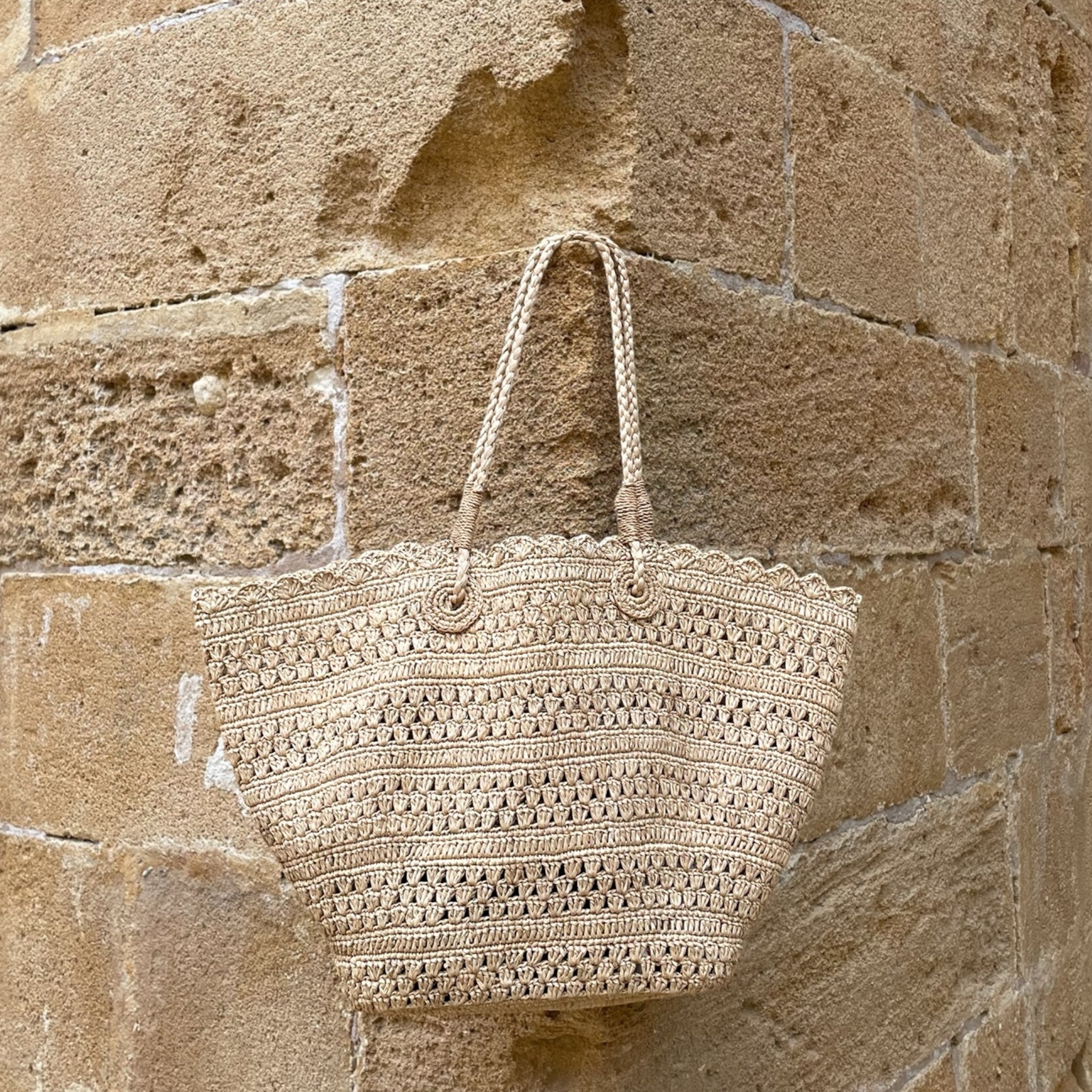 Sac en raphia Moon, taille L