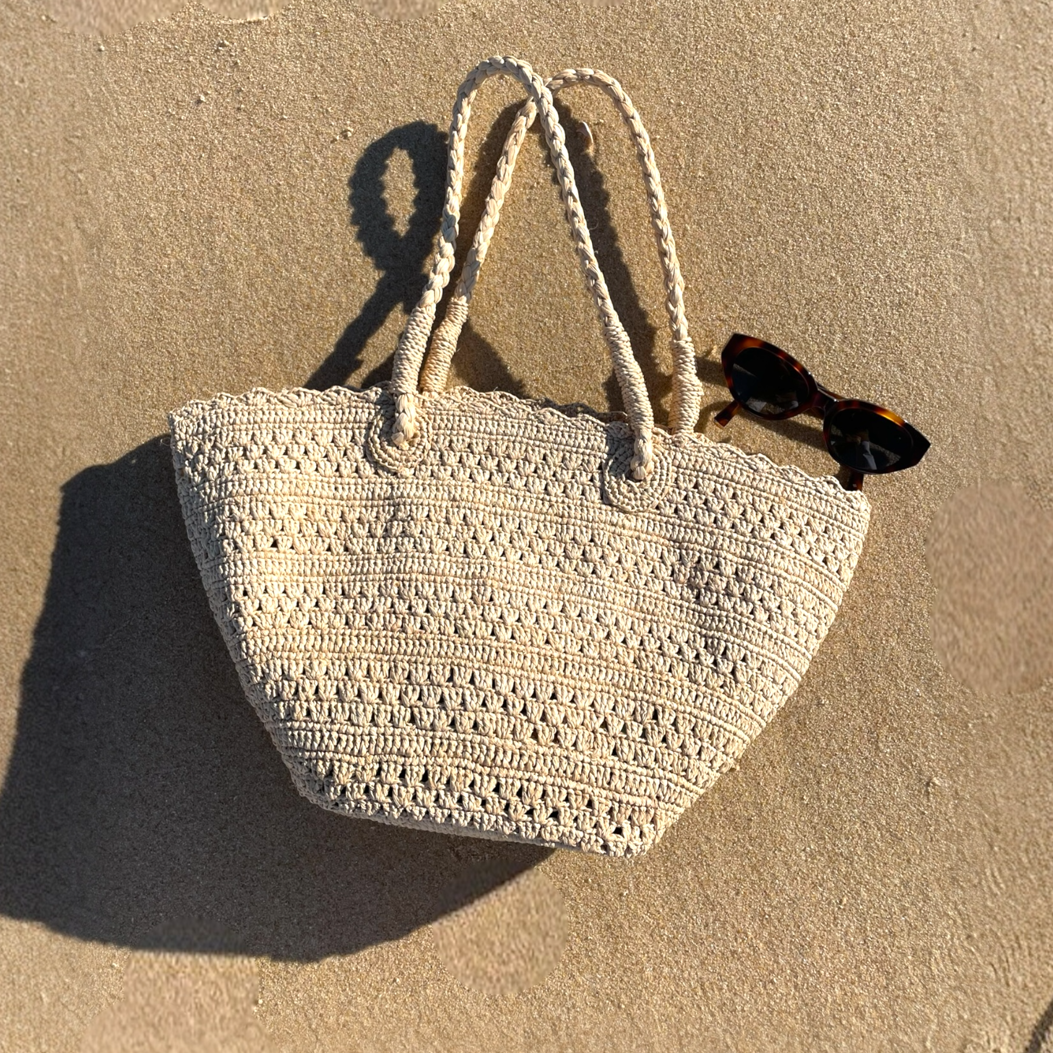 Sac en raphia Moon, taille M