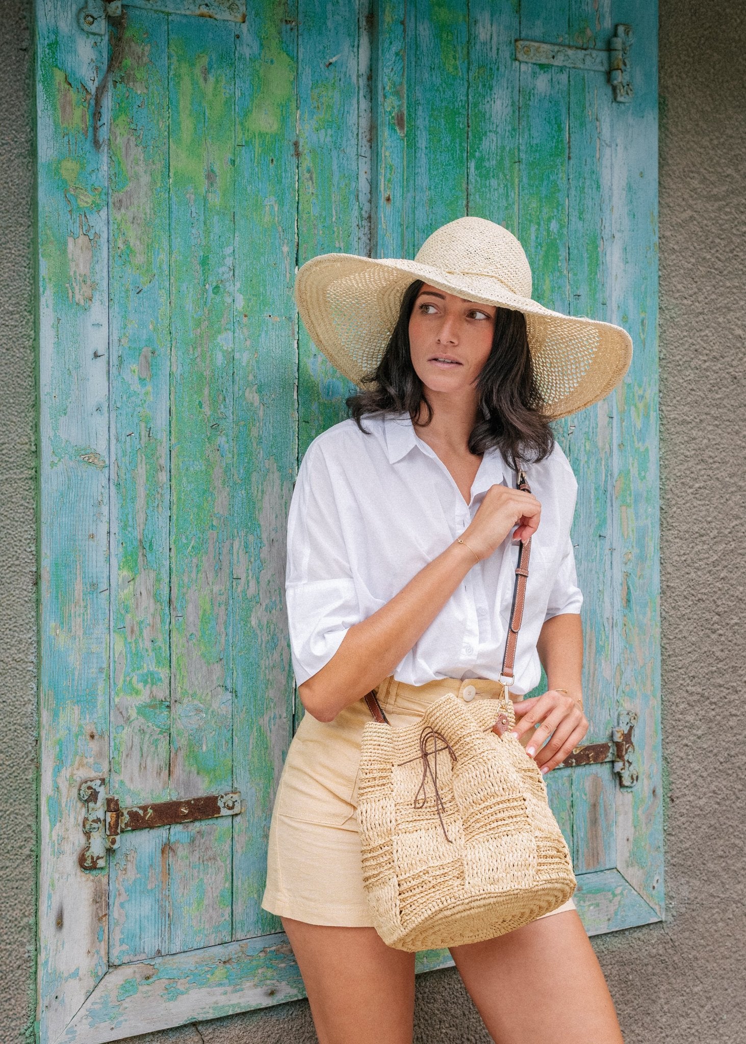Sac bandoulière en raphia Taly tissé main - Maud Nakà