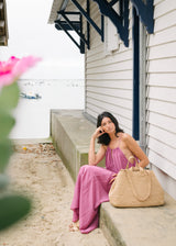 Sac en raphia Bossy thé clair