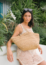 Sac en raphia Moon, taille L