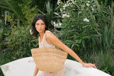Sac en raphia Moon, taille L