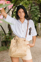 Sac bandoulière en raphia, Taly