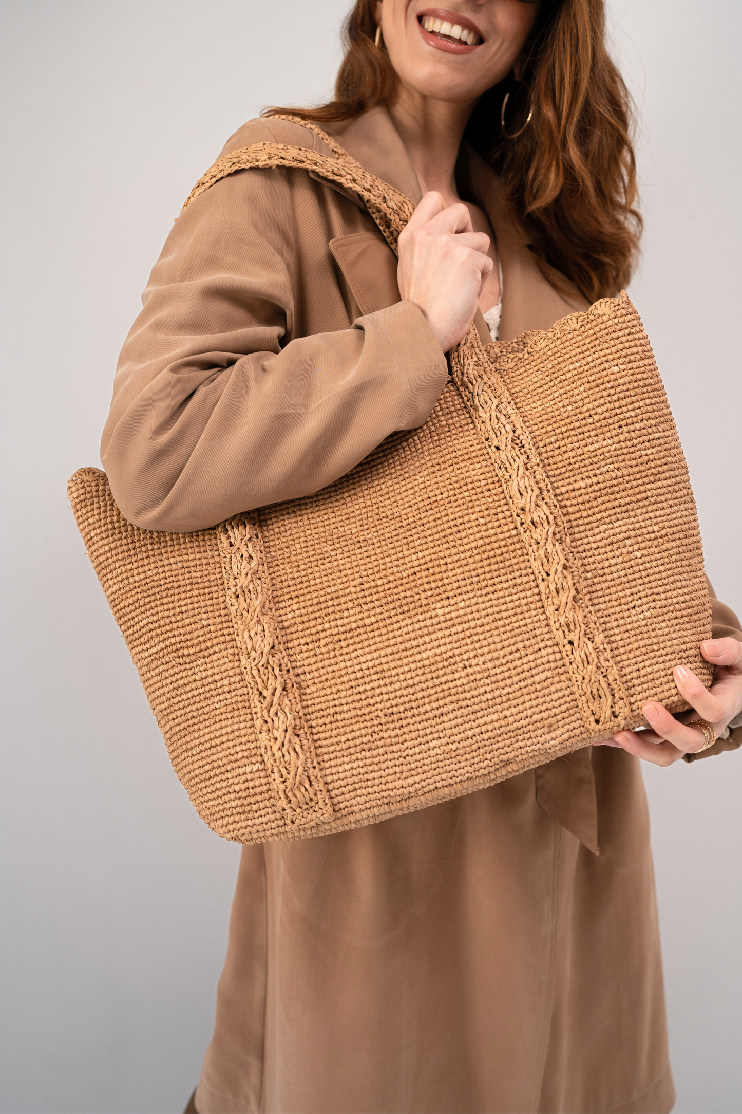 Panier en raphia, Mia thé foncé