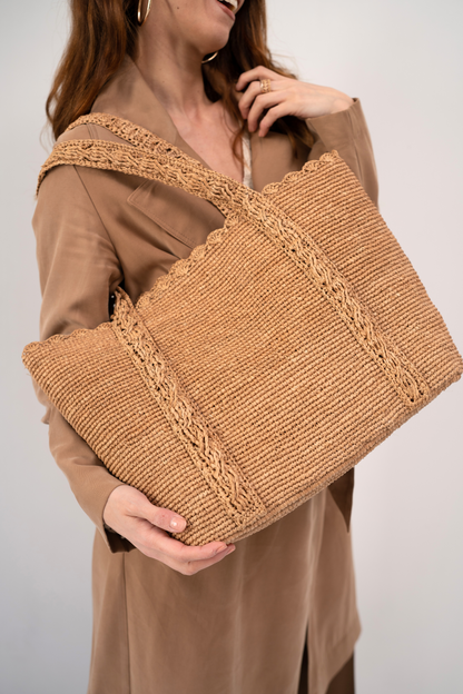 Panier en raphia, Mia thé foncé