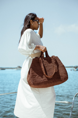 Sac en raphia Bossy thé foncé