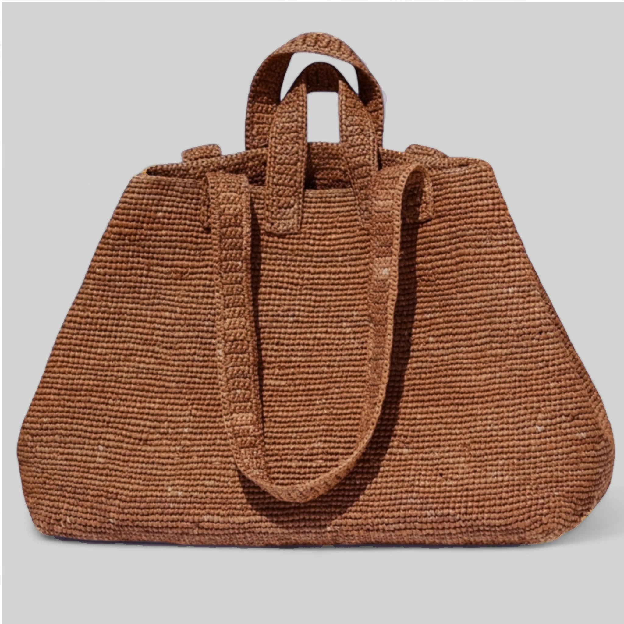 Sac en raphia Bossy thé foncé