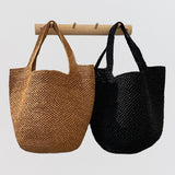 Panier en raphia, Mareva thé foncé - Maud Nakà Paris - Sac porté épaule