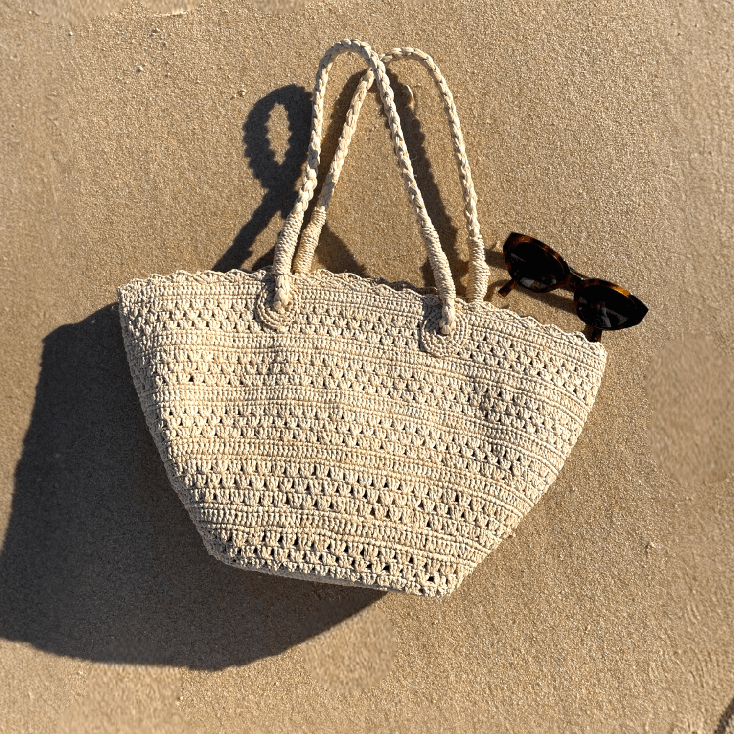 Sac en raphia Moon, taille M - Maud Nakà Paris - Sac porté épaule